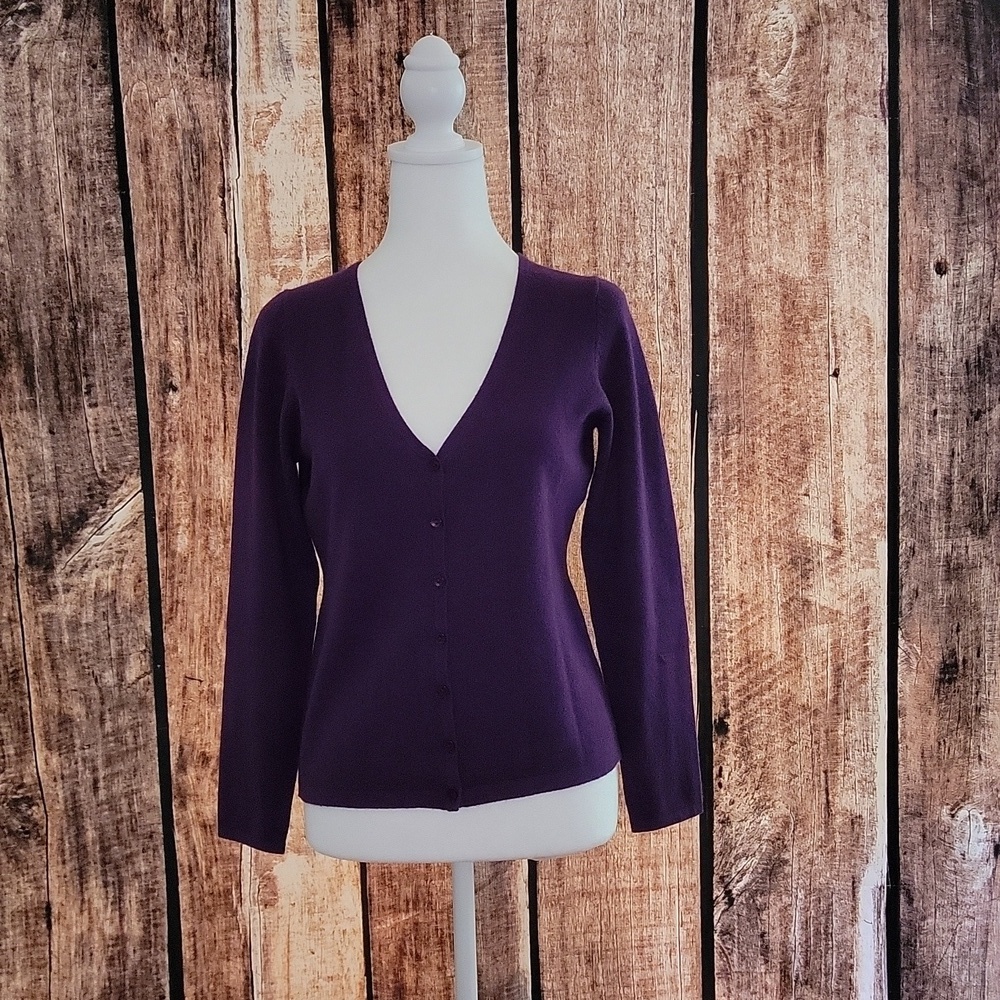 Saffron Purple 100% Cashmere Size Petite Small